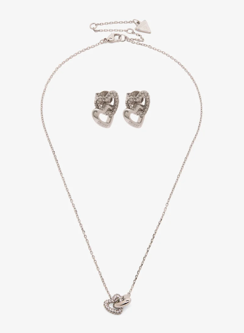 جس قلادة وأقراط على شكل قلب